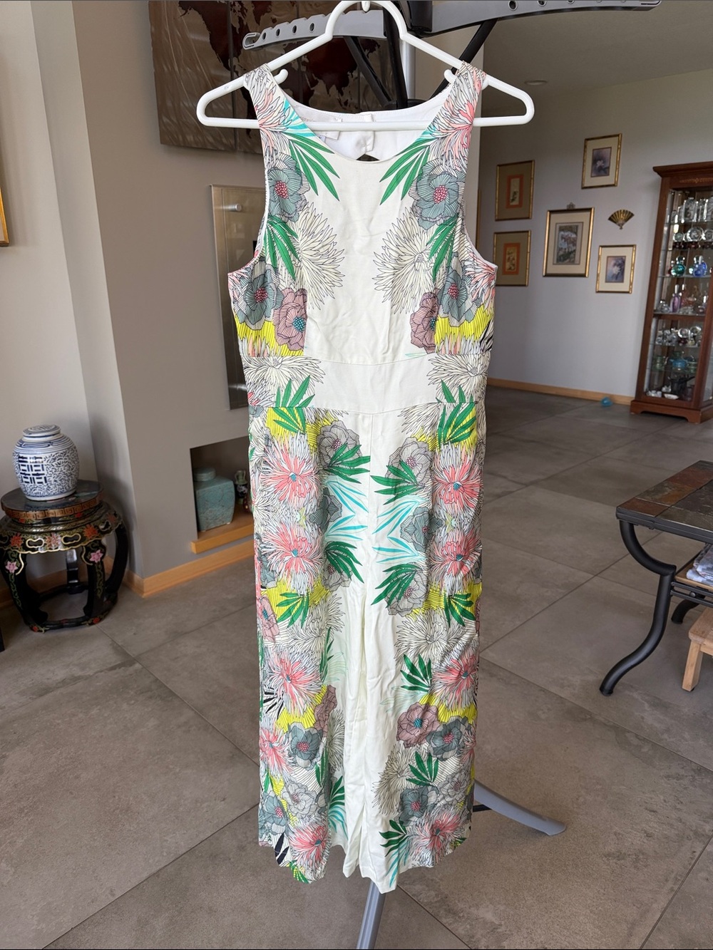 NWT Anthropologie Corey Lynn Calter Bloome Jumpsuit in Cream and Green sz 2 - Picture 4 of 12